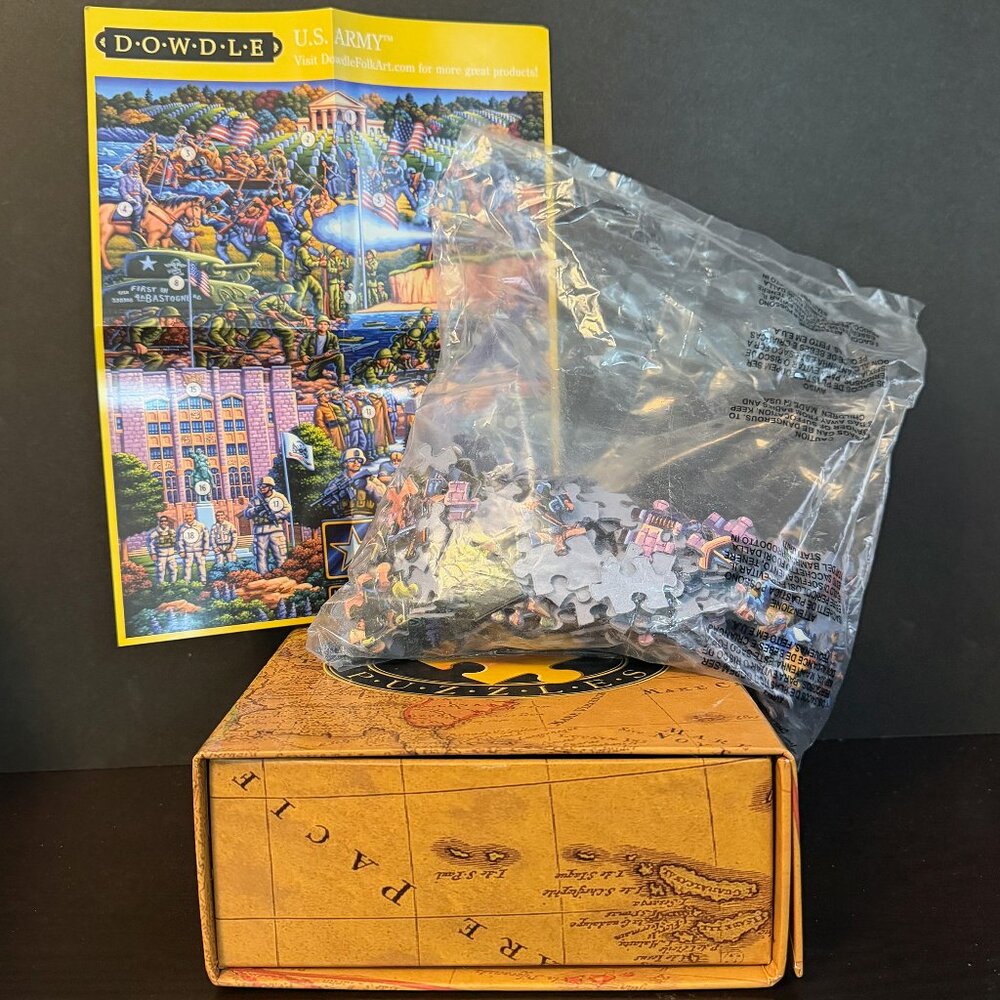 Dowdle Folk Art "U.S. Army" Military Puzzle 500 Pieces 16" x 20" - Picture 3 of 6